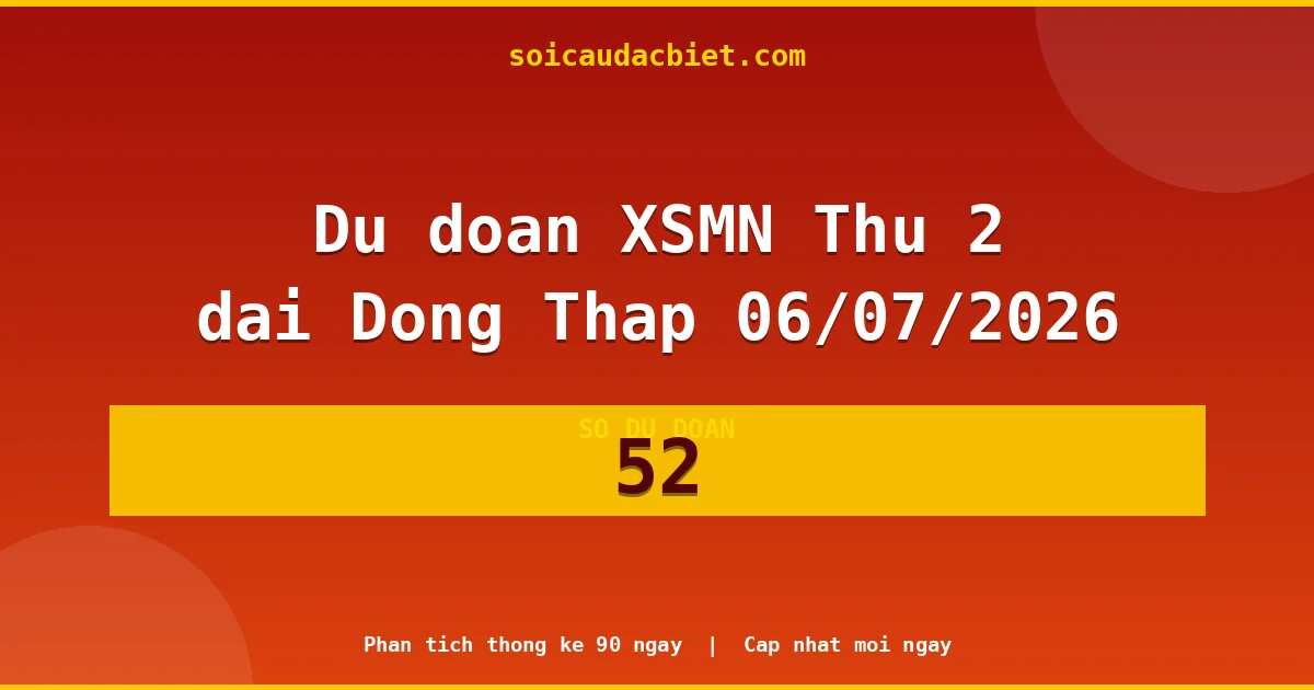 KQXS Đồng Tháp Thứ 2 06/07 — Kết quả xổ số Đồng Tháp hôm nay