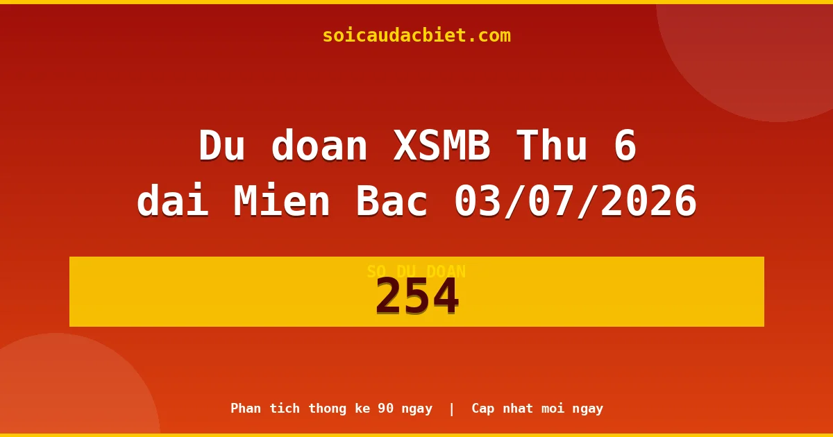 Soi cầu 3 càng VIP miền Bắc hôm nay ngày 03/07/2026 siêu chuẩn