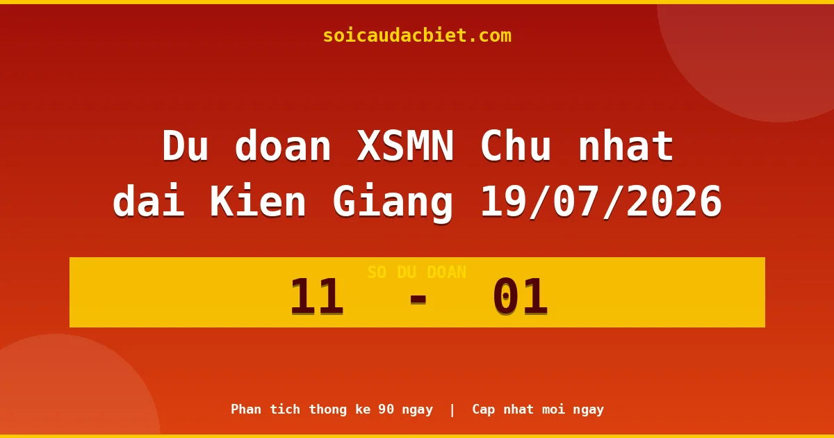 Dự đoán XSMN Chủ nhật đài Kiên Giang 19/07 chuẩn xác nhất