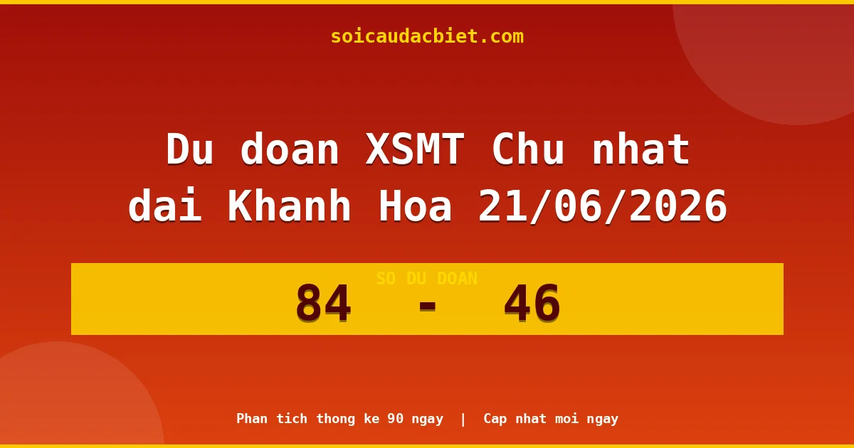 Dự đoán XSMT Chủ nhật đài Khánh Hòa 21/06 chuẩn xác nhất