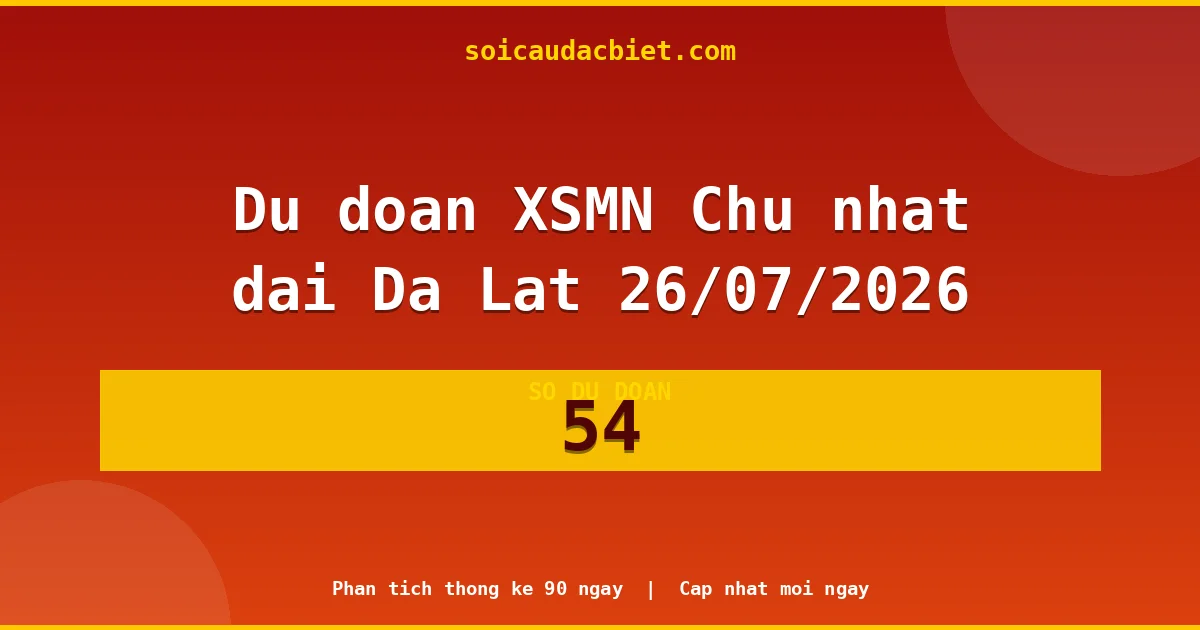 KQXS Đà Lạt Chủ nhật 26/07 — Kết quả xổ số Đà Lạt hôm nay