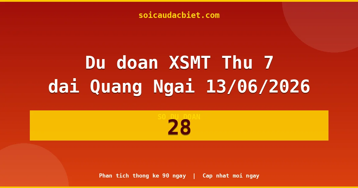 KQXS Quảng Ngãi Thứ 7 13/06 — Kết quả xổ số Quảng Ngãi hôm nay