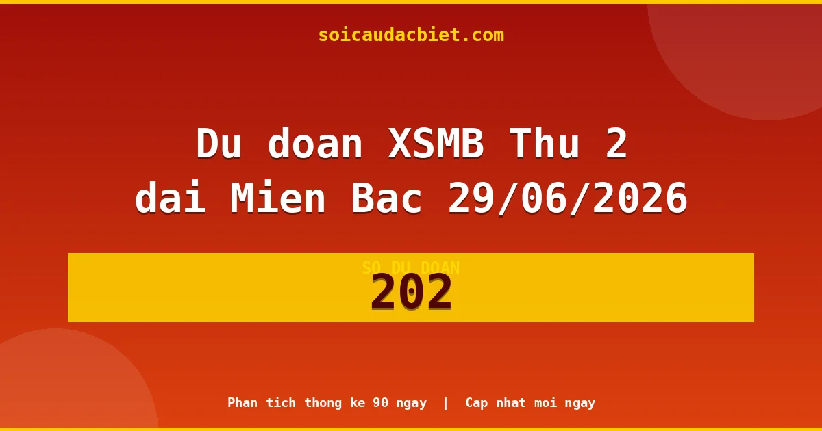 Soi cầu 3 càng VIP miền Bắc hôm nay ngày 29/06/2026 siêu chuẩn