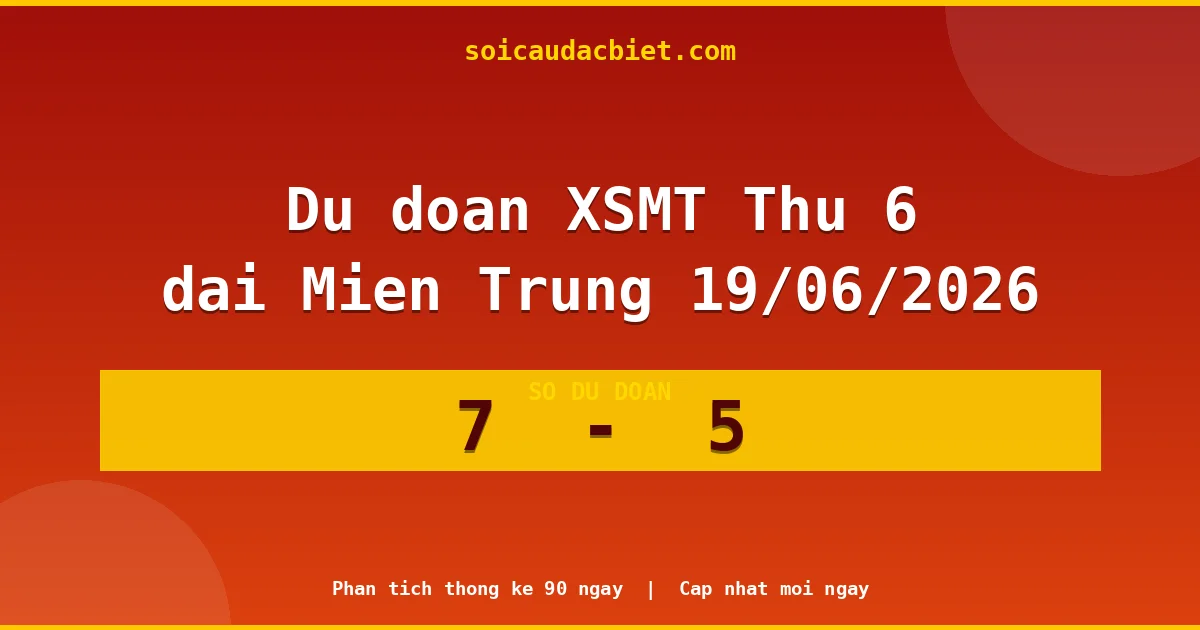 Soi cầu đầu đặc biệt 3 ngày Miền Trung hôm nay ngày 19/06/2026