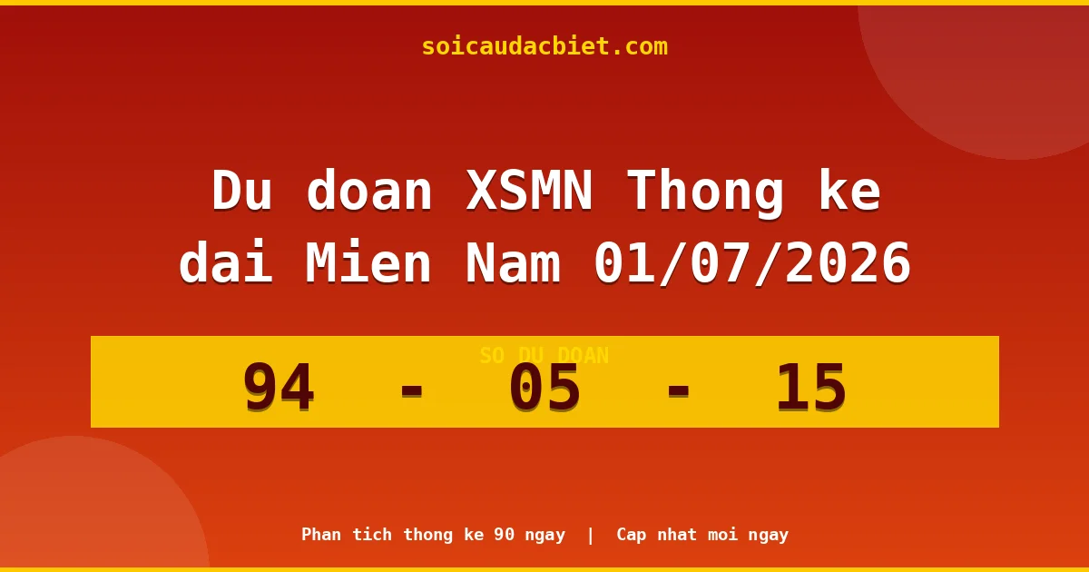 Thống kê lô gan Miền Nam hôm nay 01/07 — Lô về chưa về lâu nhất