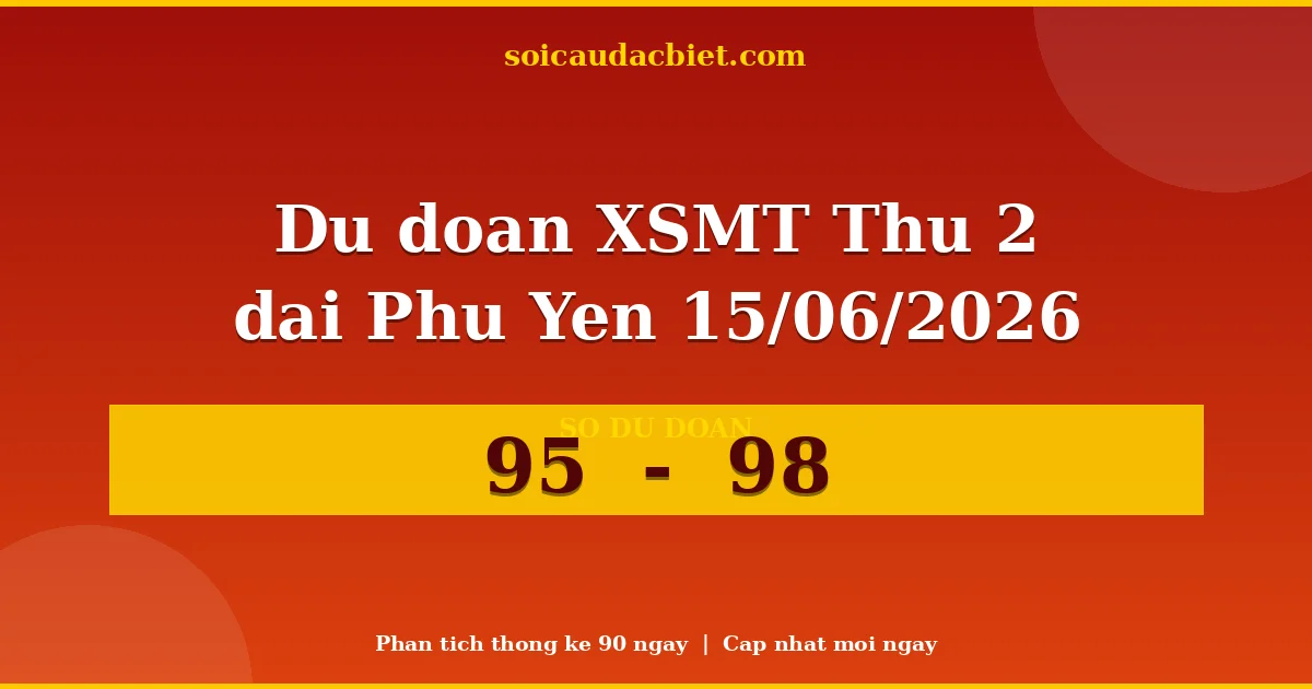 Dự đoán XSMT Thứ 2 đài Phú Yên 15/06 chuẩn xác nhất