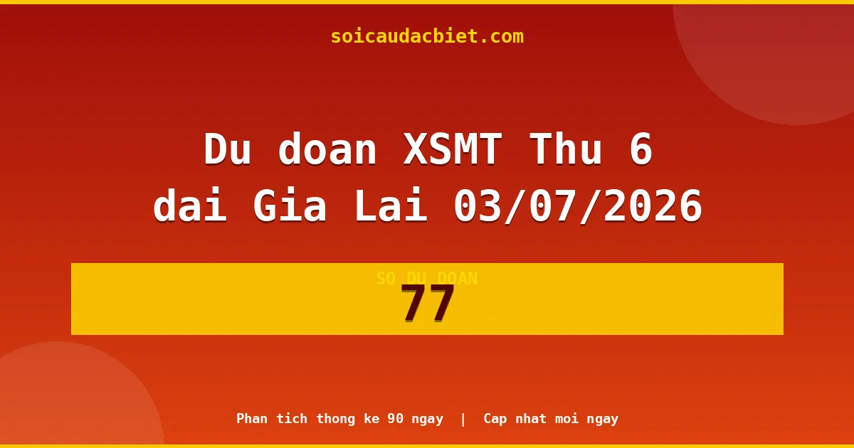KQXS Gia Lai Thứ 6 03/07 — Kết quả xổ số Gia Lai hôm nay