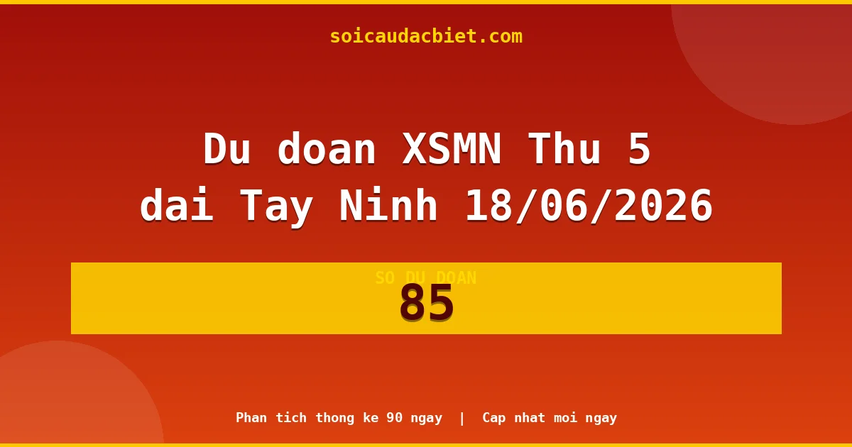 KQXS Tây Ninh Thứ 5 18/06 — Kết quả xổ số Tây Ninh hôm nay
