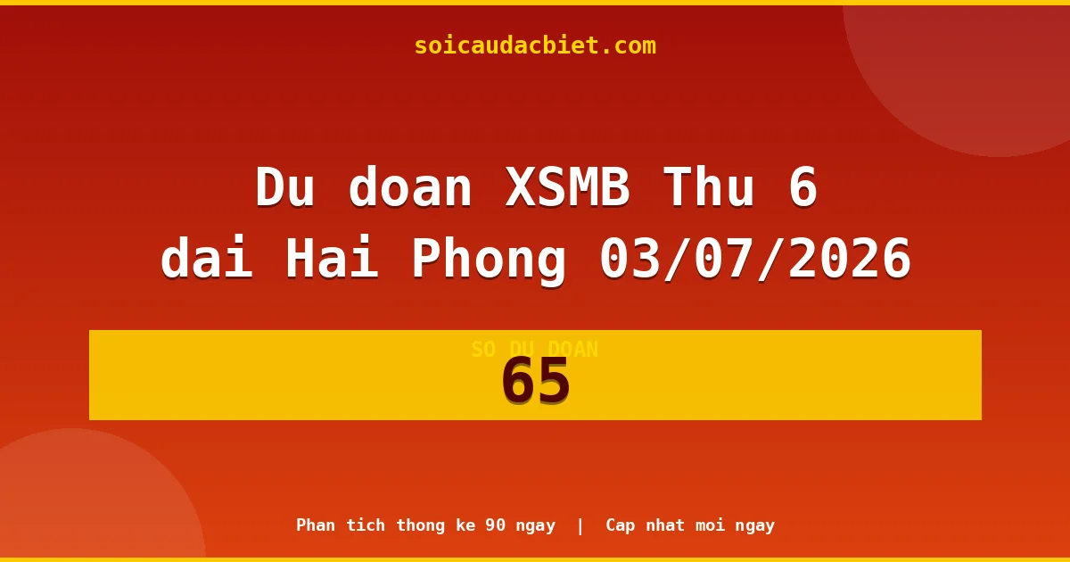 KQXS Hải Phòng Thứ 6 03/07 — Kết quả xổ số Hải Phòng hôm nay