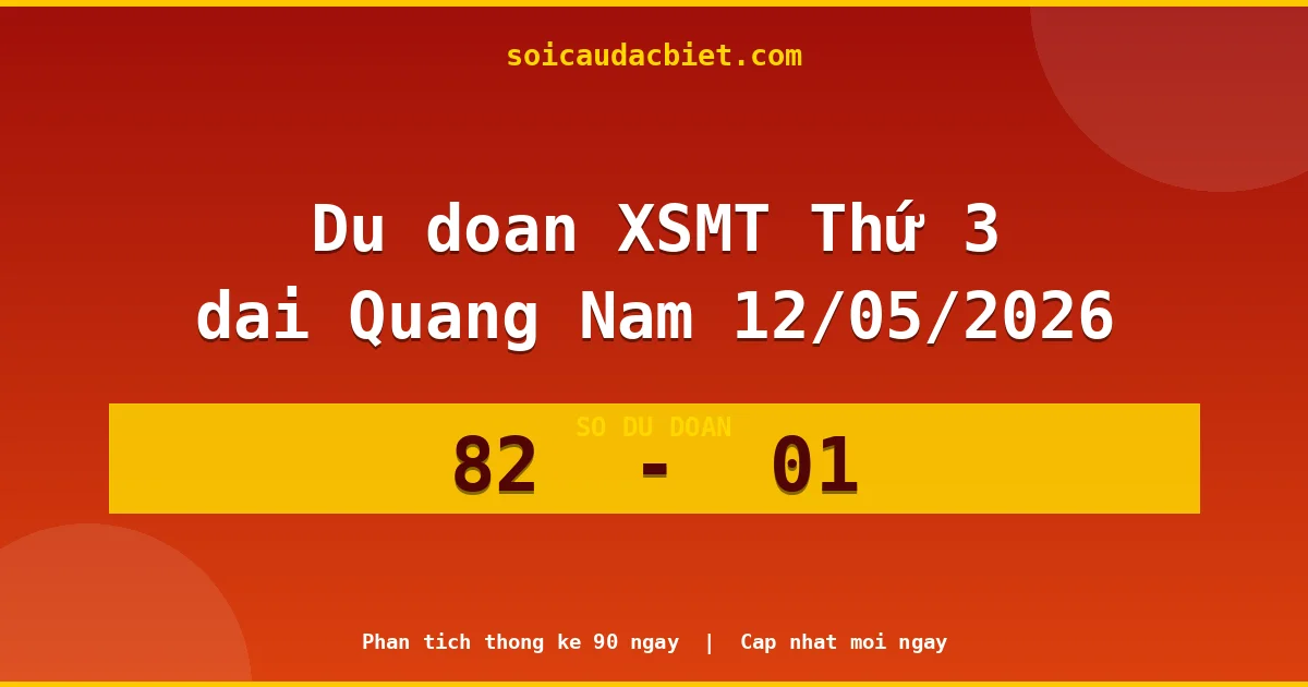 Dự đoán XSMT Thứ 3 đài Quảng Nam 12/05 chuẩn xác nhất