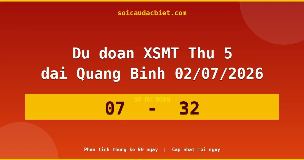 Dự đoán XSMT Thứ 5 đài Quảng Bình 02/07 chuẩn xác nhất