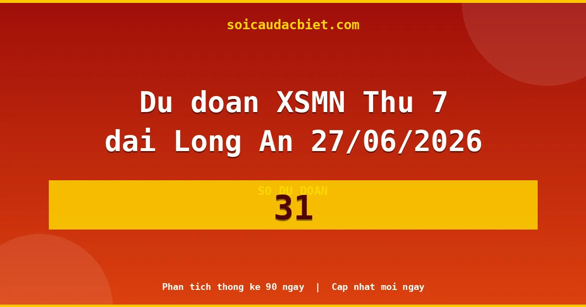 KQXS Long An Thứ 7 27/06 — Kết quả xổ số Long An hôm nay