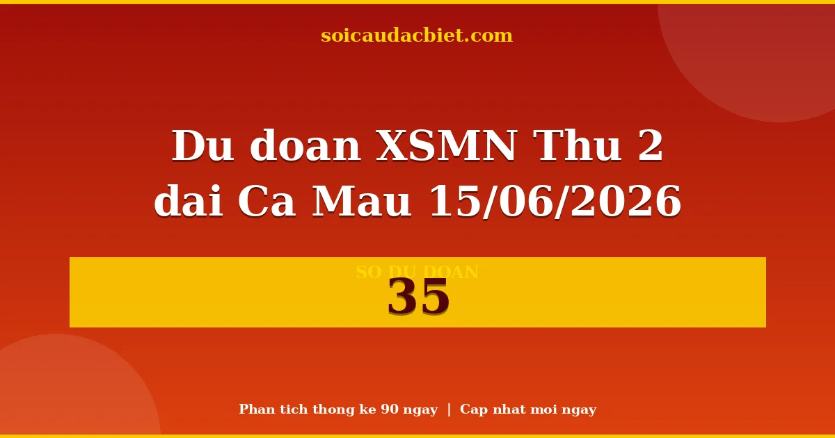 KQXS Cà Mau Thứ 2 15/06 — Kết quả xổ số Cà Mau hôm nay