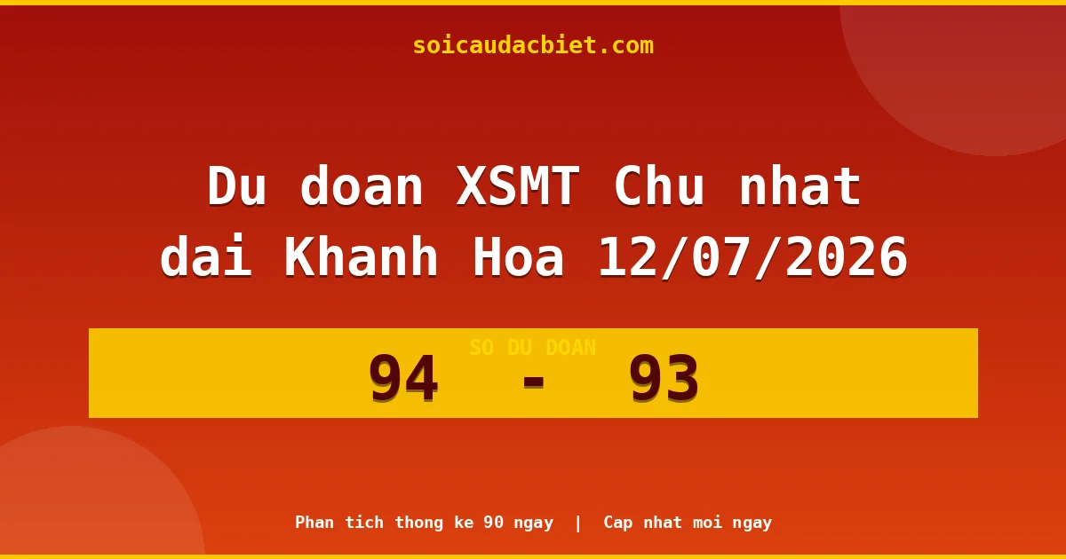 Dự đoán XSMT Chủ nhật đài Khánh Hòa 12/07 chuẩn xác nhất