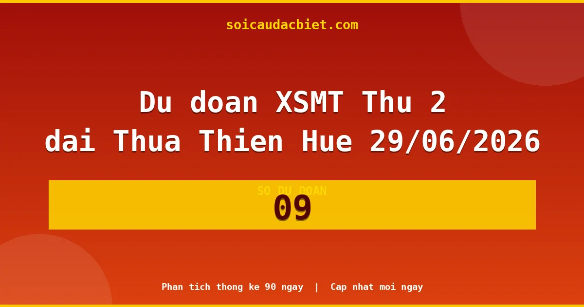 KQXS Thừa Thiên Huế Thứ 2 29/06 — Kết quả xổ số Thừa Thiên Huế hôm nay