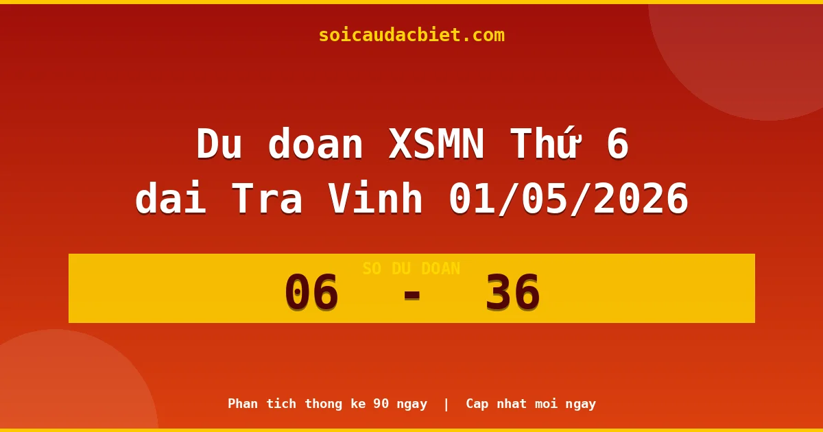 Dự đoán XSMN Thứ 6 đài Trà Vinh 01/05 chuẩn xác nhất