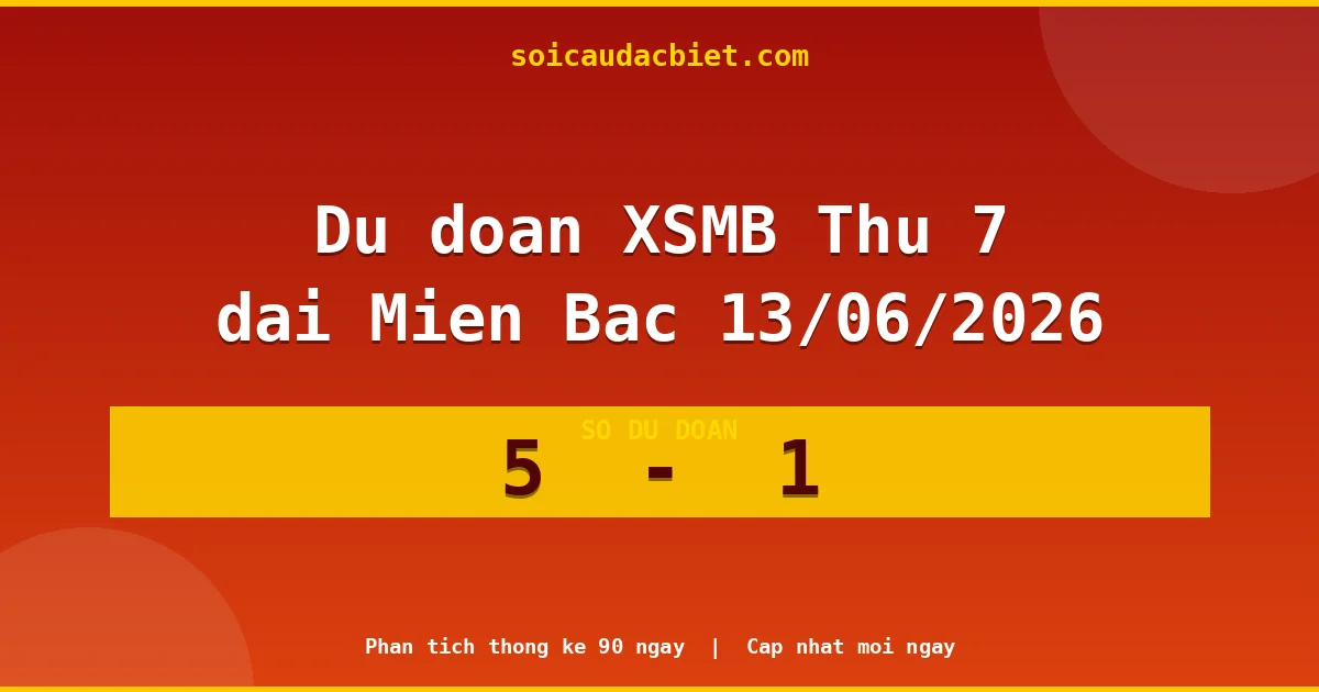 Soi cầu đầu đặc biệt 3 ngày Miền Bắc hôm nay ngày 13/06/2026