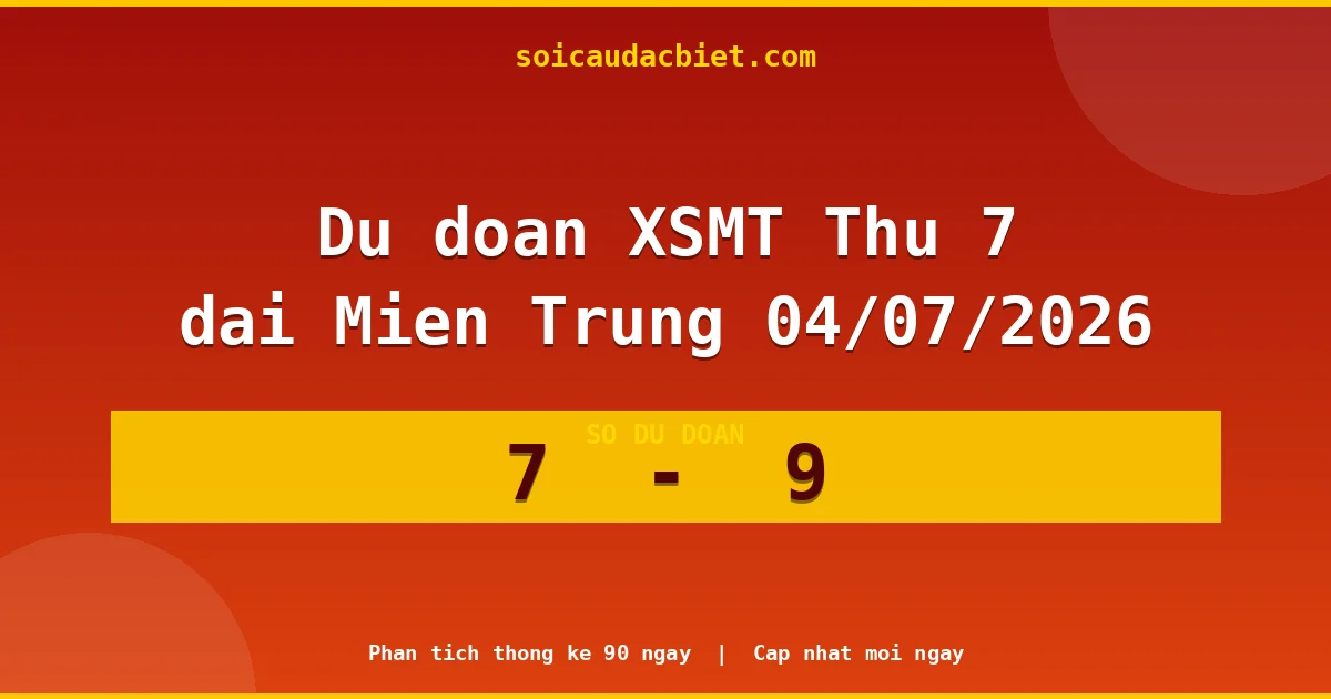 Soi cầu đầu đặc biệt 3 ngày Miền Trung hôm nay ngày 04/07/2026