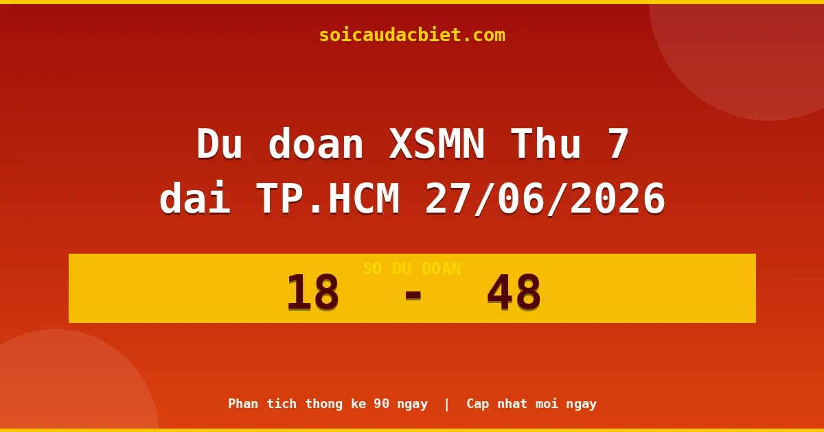Dự đoán XSMN Thứ 7 đài TP.HCM 27/06 chuẩn xác nhất