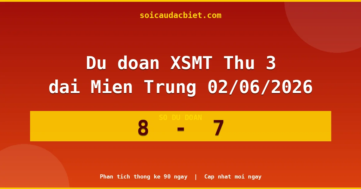 Soi cầu đầu đặc biệt 3 ngày Miền Trung hôm nay ngày 02/06/2026