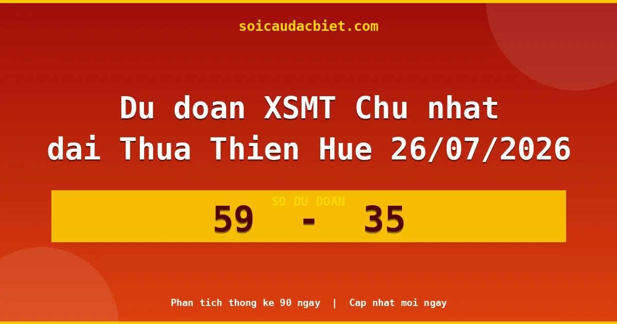 Dự đoán XSMT Chủ nhật đài Thừa Thiên Huế 26/07 chuẩn xác nhất