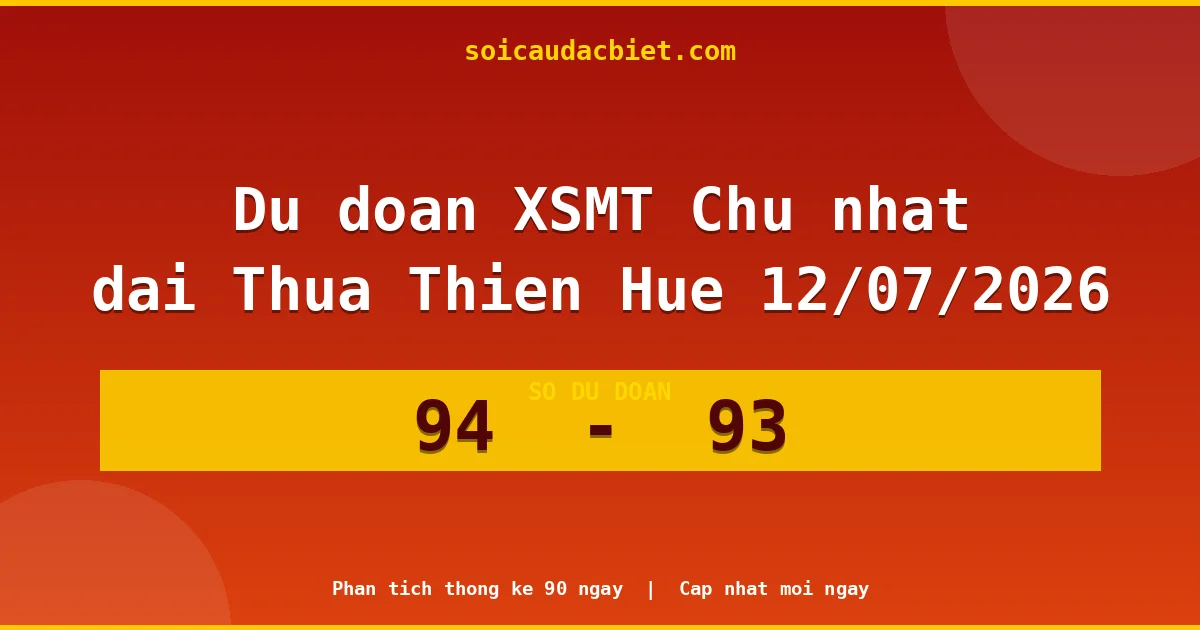 Dự đoán XSMT Chủ nhật đài Thừa Thiên Huế 12/07 chuẩn xác nhất