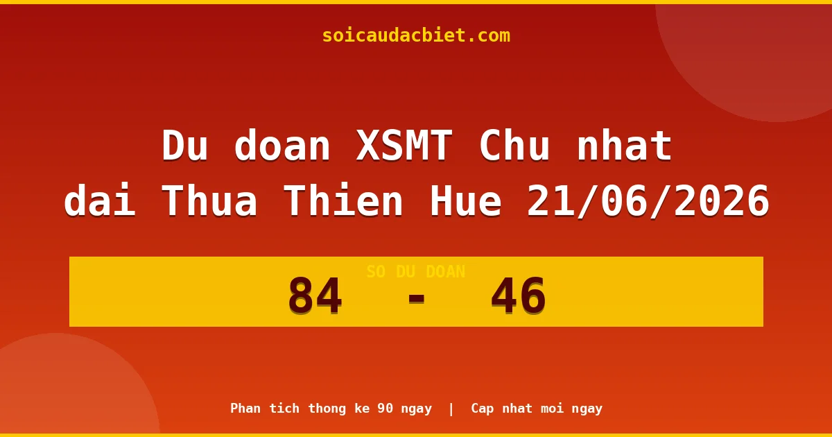 Dự đoán XSMT Chủ nhật đài Thừa Thiên Huế 21/06 chuẩn xác nhất