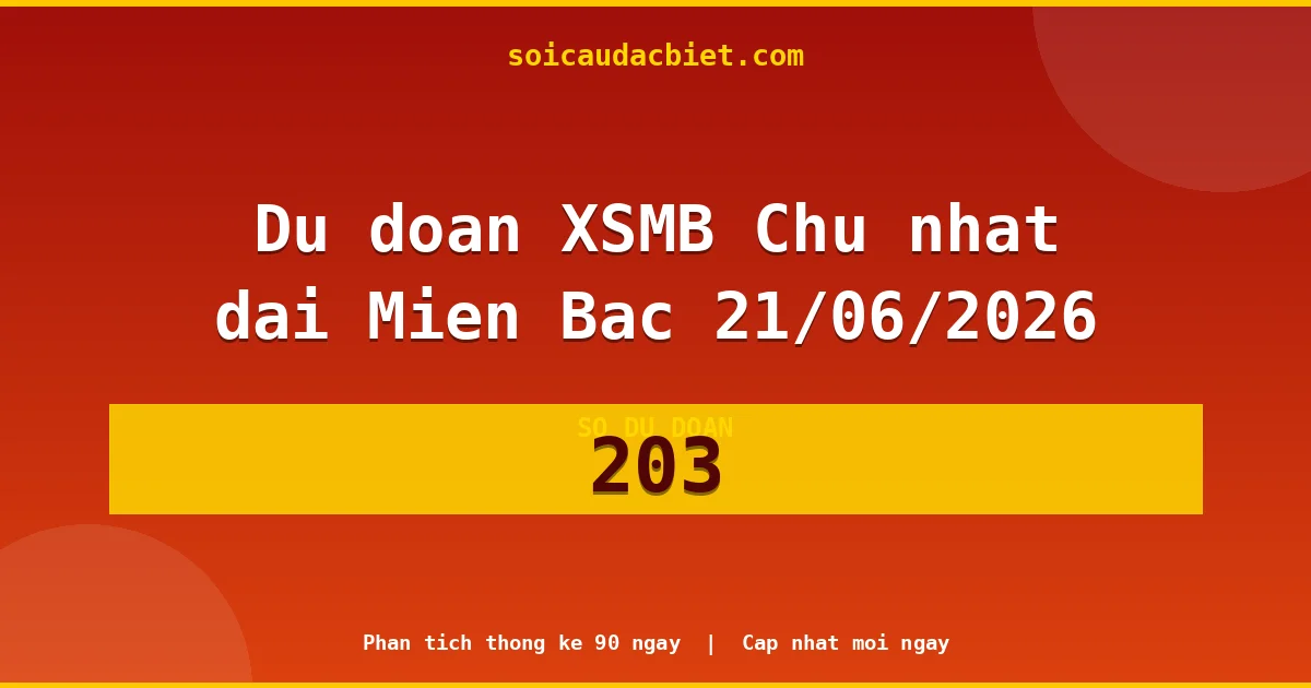 Soi cầu 3 càng VIP miền Bắc hôm nay ngày 21/06/2026 siêu chuẩn