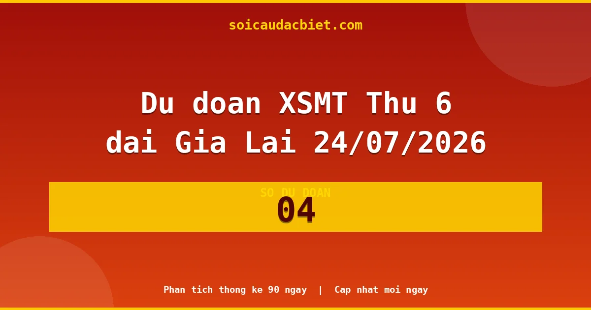 KQXS Gia Lai Thứ 6 24/07 — Kết quả xổ số Gia Lai hôm nay