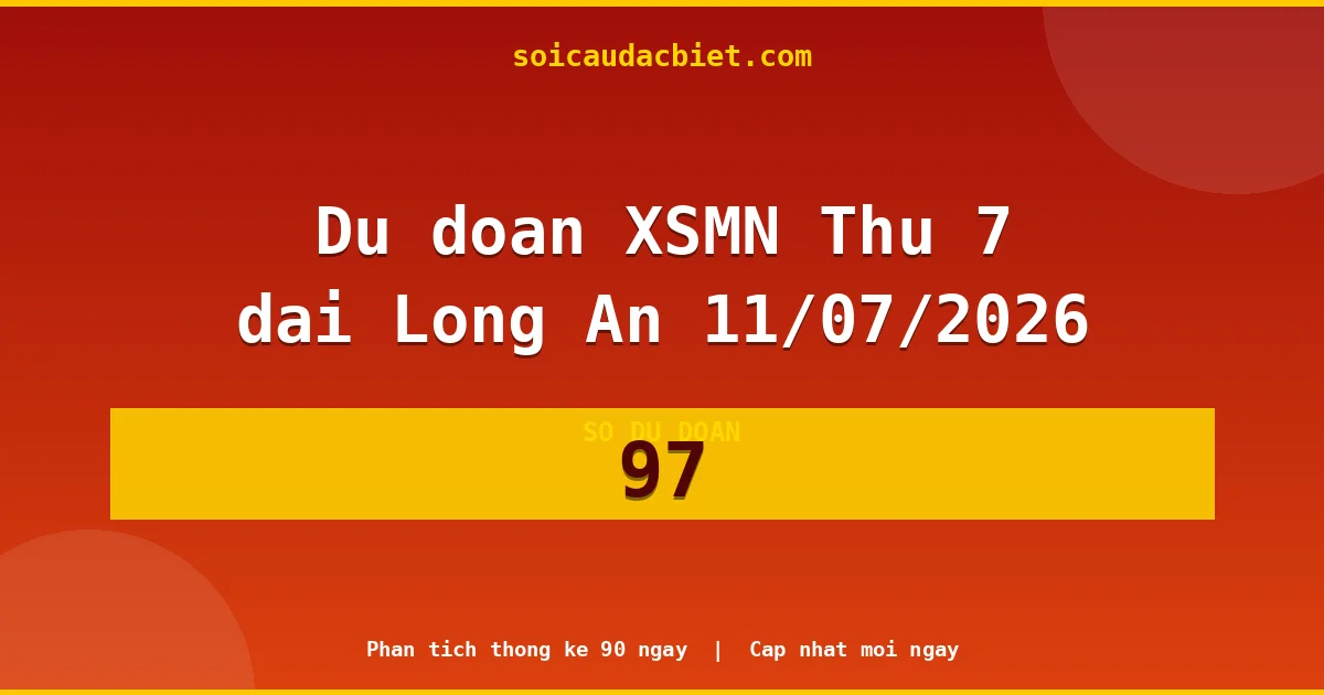 KQXS Long An Thứ 7 11/07 — Kết quả xổ số Long An hôm nay
