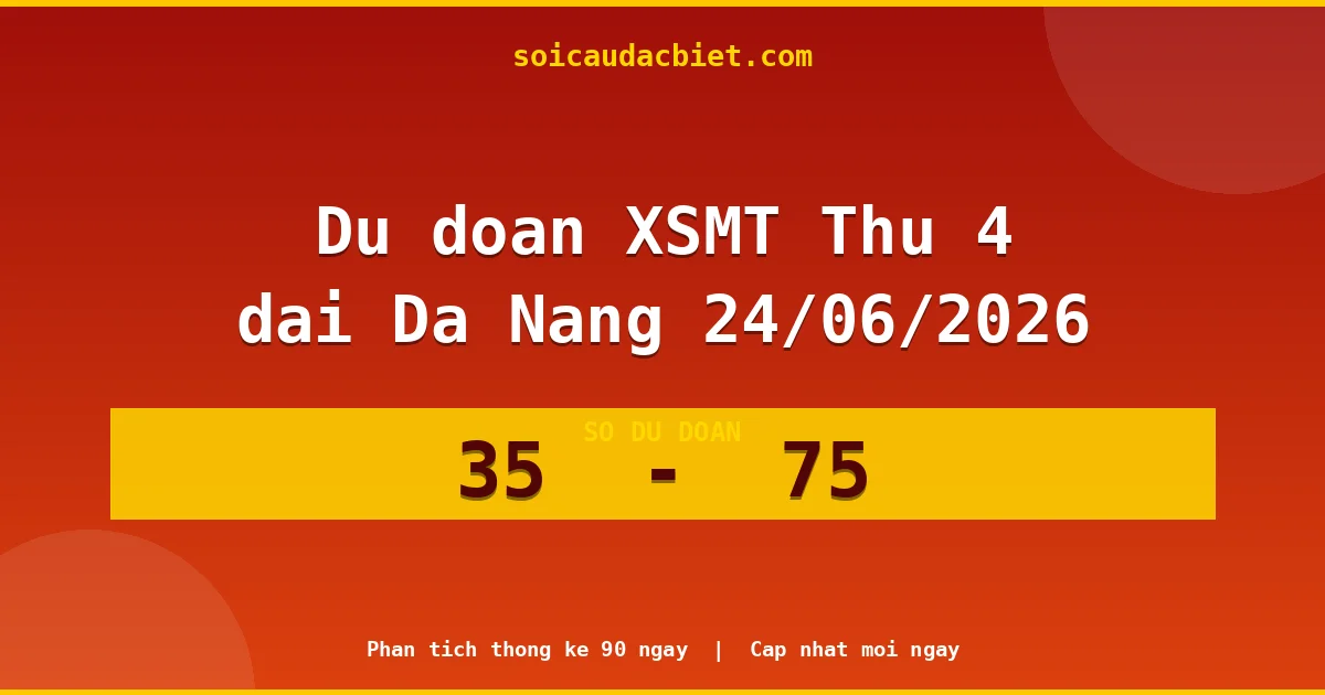 Dự đoán XSMT Thứ 4 đài Đà Nẵng 24/06 chuẩn xác nhất