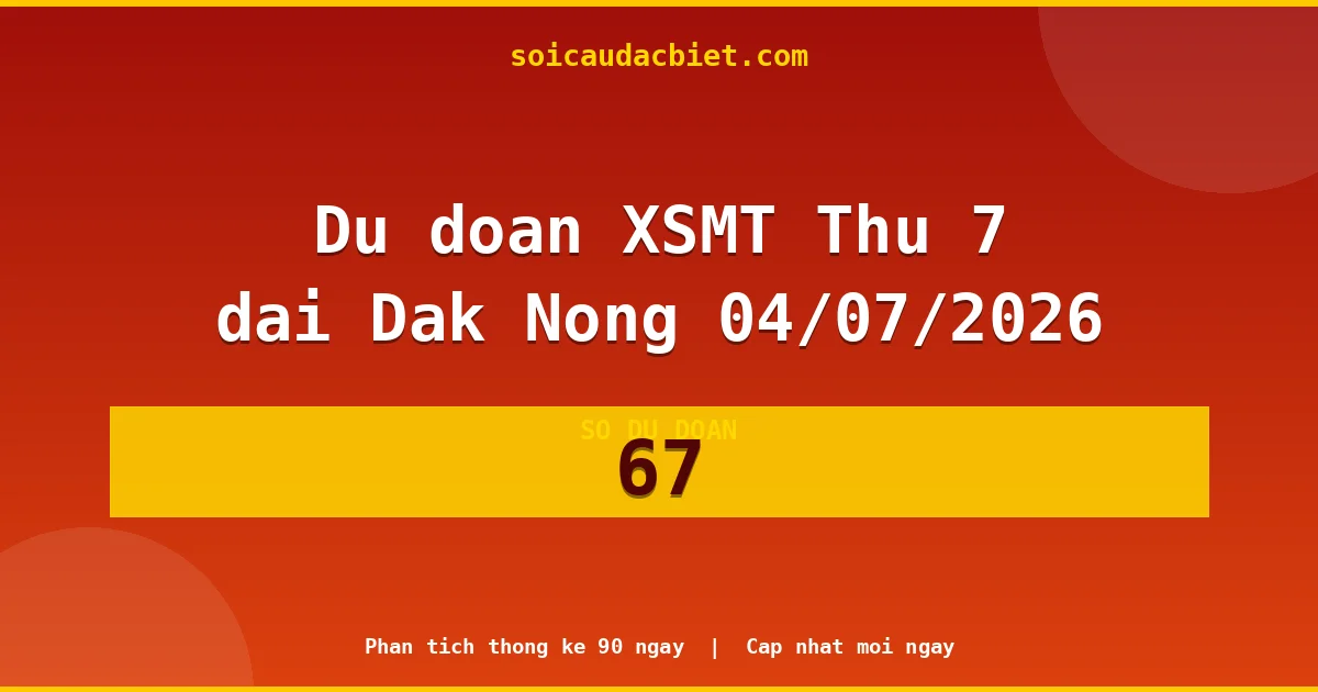KQXS Đắk Nông Thứ 7 04/07 — Kết quả xổ số Đắk Nông hôm nay