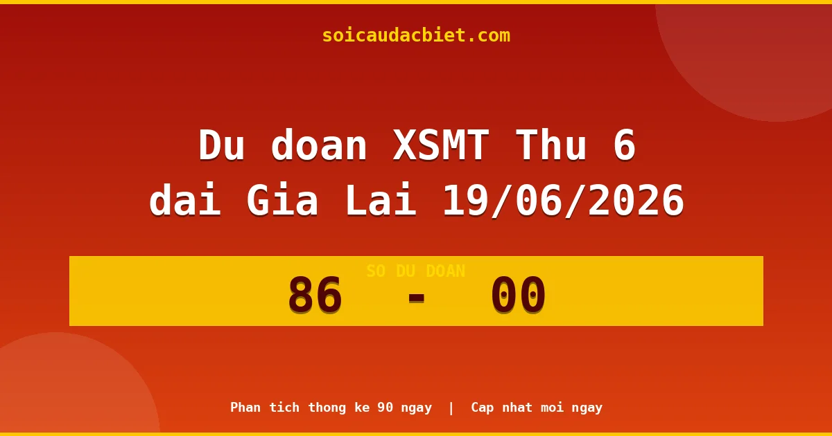 Dự đoán XSMT Thứ 6 đài Gia Lai 19/06 chuẩn xác nhất