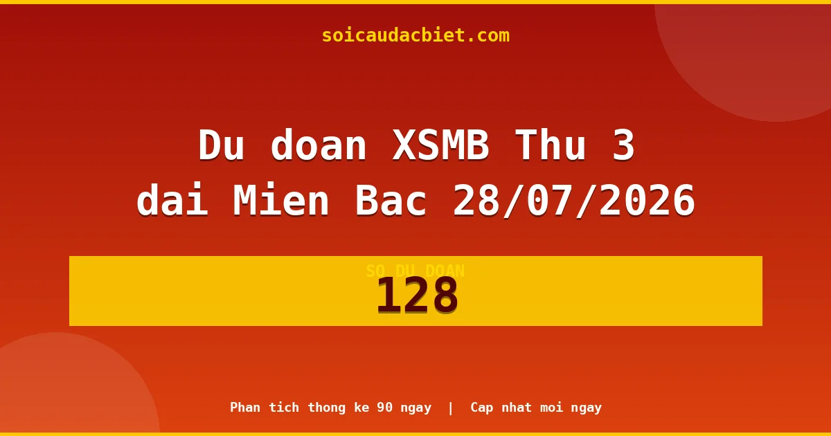 Soi cầu 3 càng VIP miền Bắc hôm nay ngày 28/07/2026 siêu chuẩn