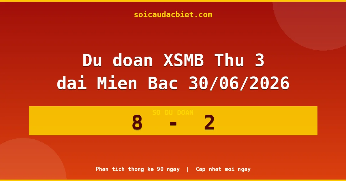 Soi cầu đầu đặc biệt 3 ngày Miền Bắc hôm nay ngày 30/06/2026