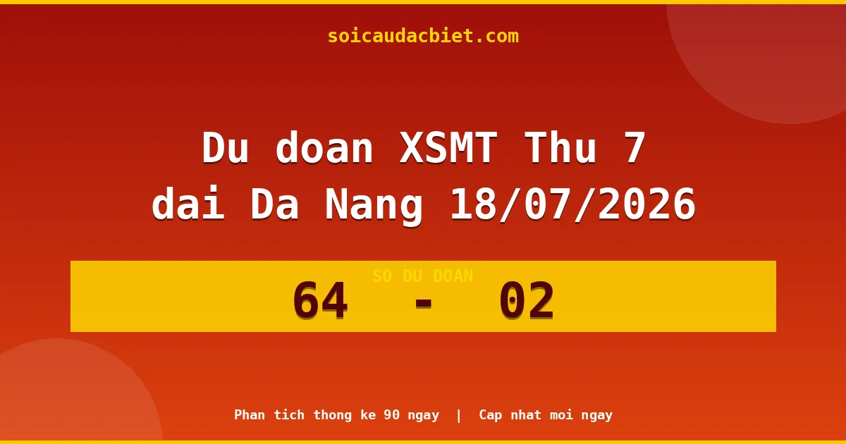 Dự đoán XSMT Thứ 7 đài Đà Nẵng 18/07 chuẩn xác nhất
