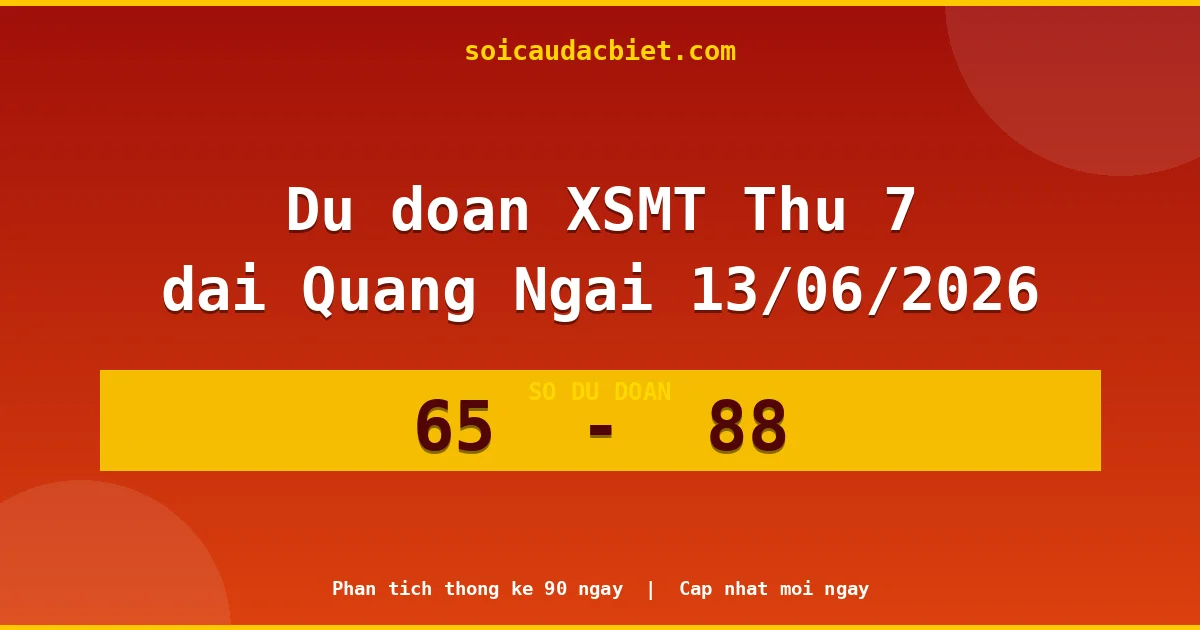 Dự đoán XSMT Thứ 7 đài Quảng Ngãi 13/06 chuẩn xác nhất