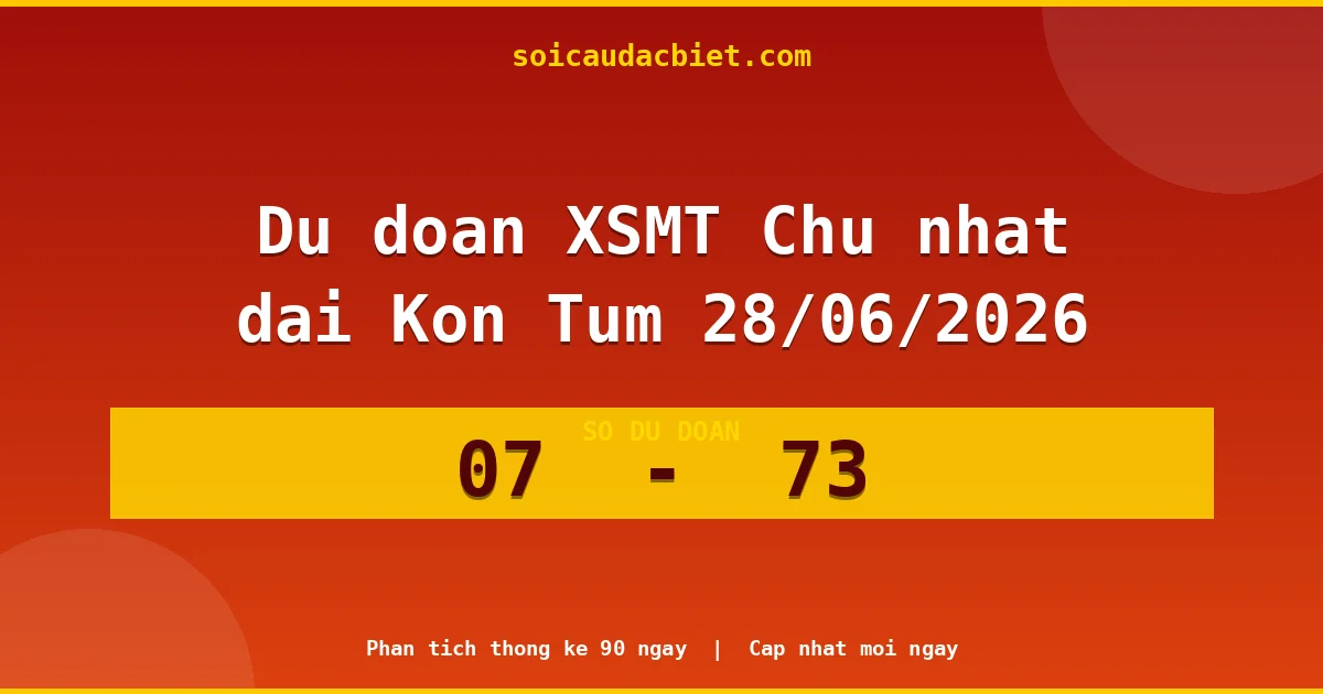Dự đoán XSMT Chủ nhật đài Kon Tum 28/06 chuẩn xác nhất