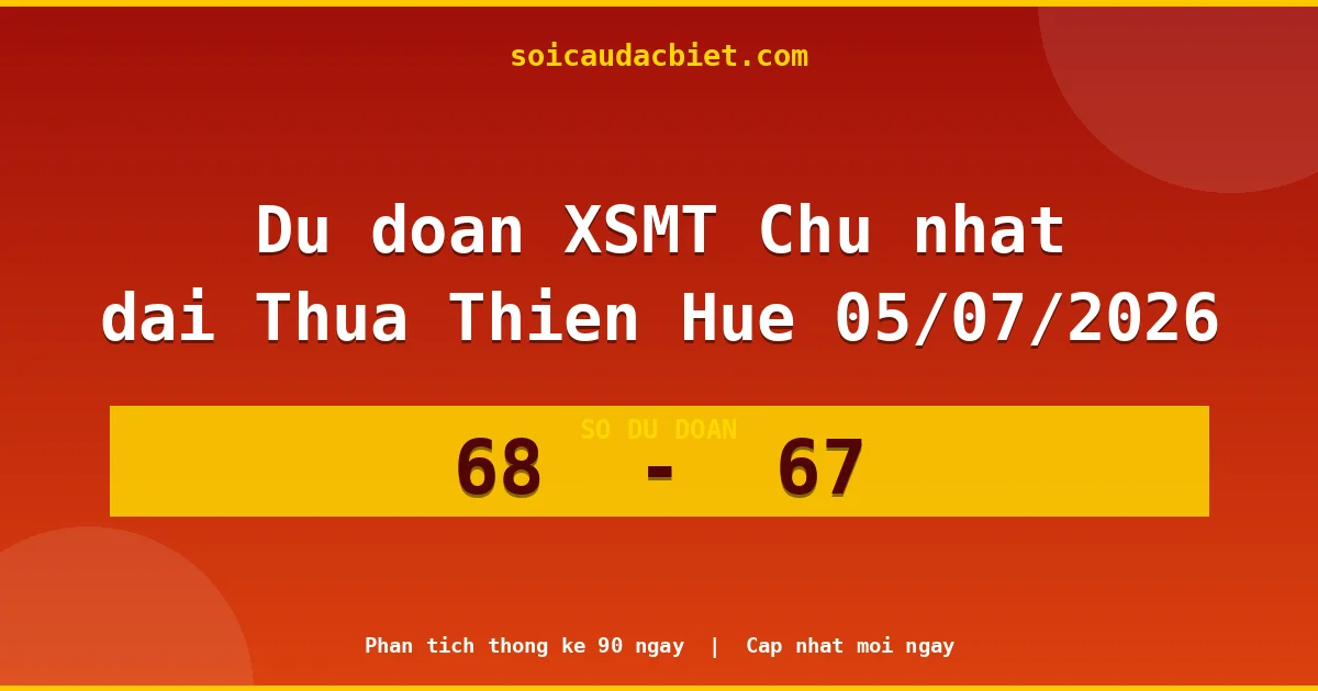 Dự đoán XSMT Chủ nhật đài Thừa Thiên Huế 05/07 chuẩn xác nhất