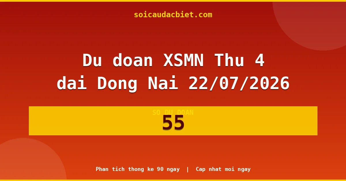 KQXS Đồng Nai Thứ 4 22/07 — Kết quả xổ số Đồng Nai hôm nay