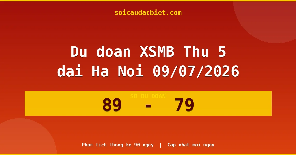 Dự đoán XSMB Thứ 5 đài Hà Nội 09/07 chuẩn xác nhất