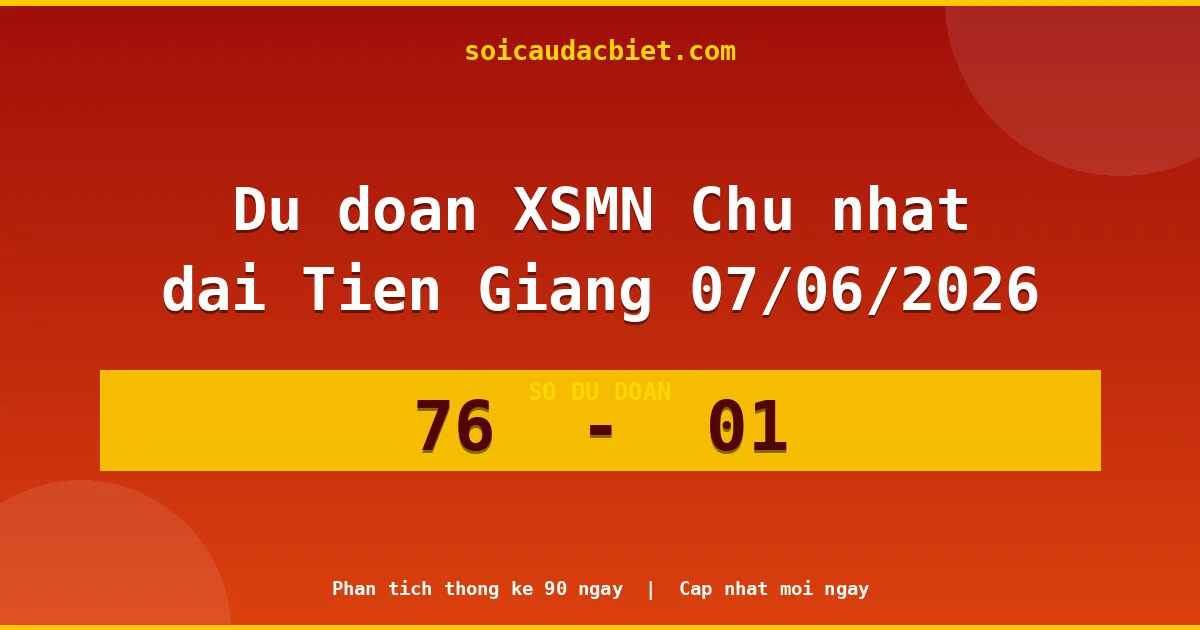 Dự đoán XSMN Chủ nhật đài Tiền Giang 07/06 chuẩn xác nhất