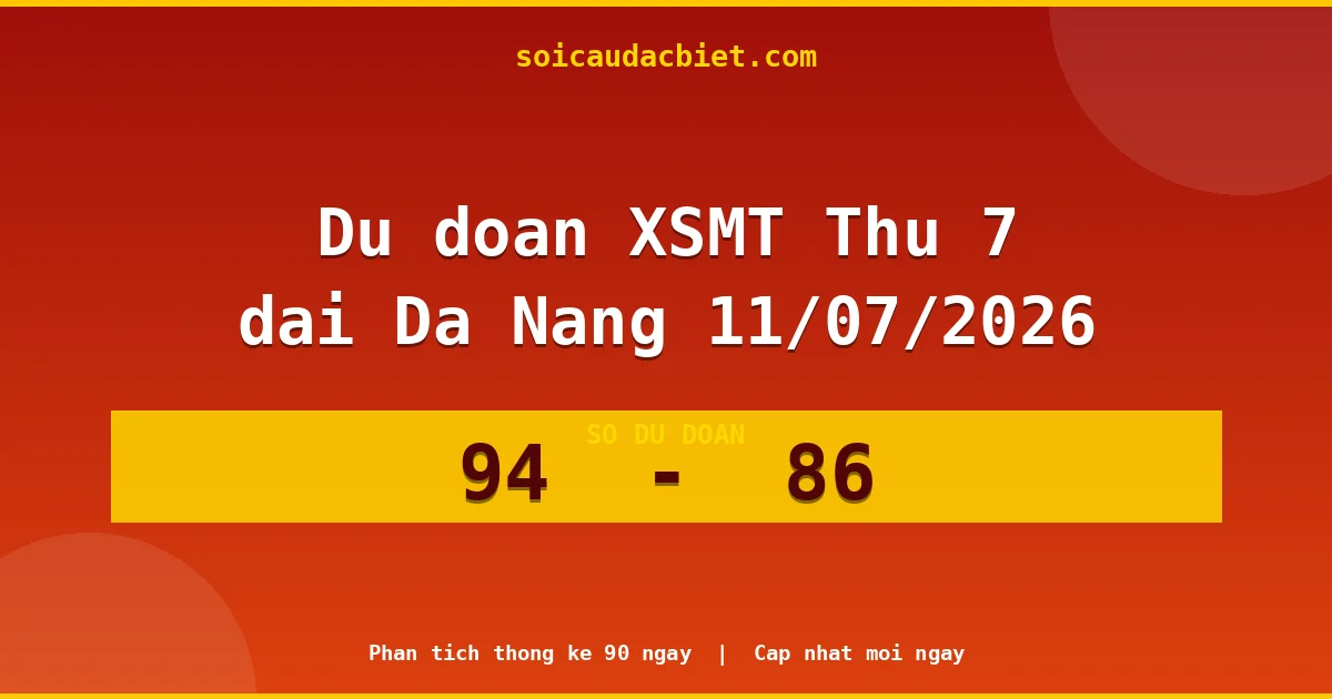 Dự đoán XSMT Thứ 7 đài Đà Nẵng 11/07 chuẩn xác nhất