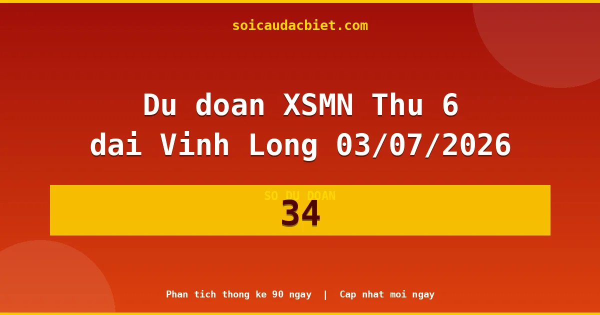 KQXS Vĩnh Long Thứ 6 03/07 — Kết quả xổ số Vĩnh Long hôm nay