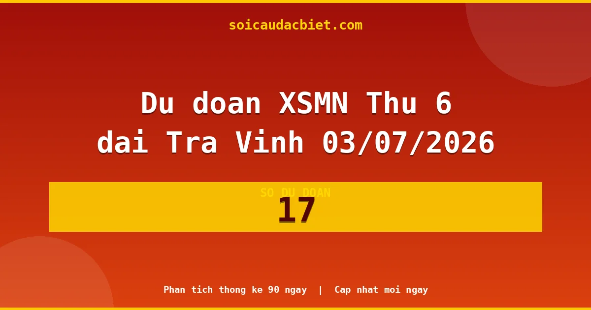 KQXS Trà Vinh Thứ 6 03/07 — Kết quả xổ số Trà Vinh hôm nay