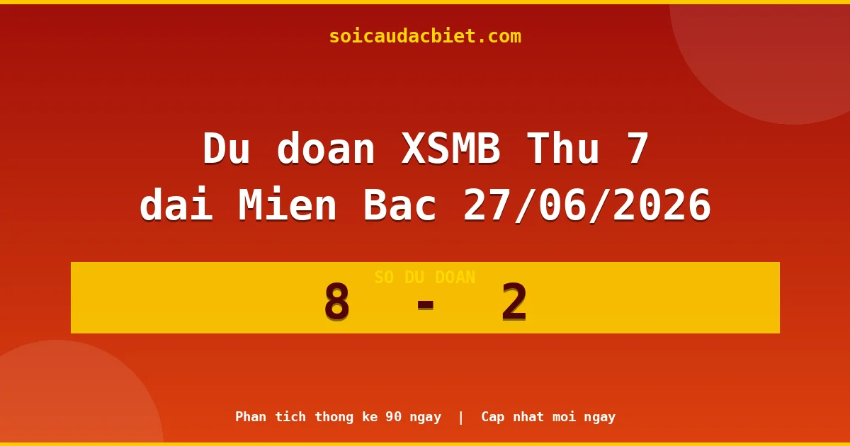 Soi cầu đầu đặc biệt 3 ngày Miền Bắc hôm nay ngày 27/06/2026
