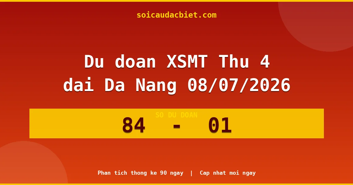 Dự đoán XSMT Thứ 4 đài Đà Nẵng 08/07 chuẩn xác nhất