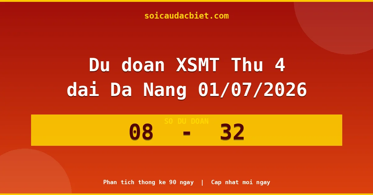Dự đoán XSMT Thứ 4 đài Đà Nẵng 01/07 chuẩn xác nhất