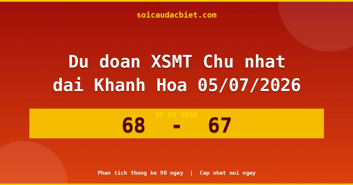 Dự đoán XSMT Chủ nhật đài Khánh Hòa 05/07 chuẩn xác nhất