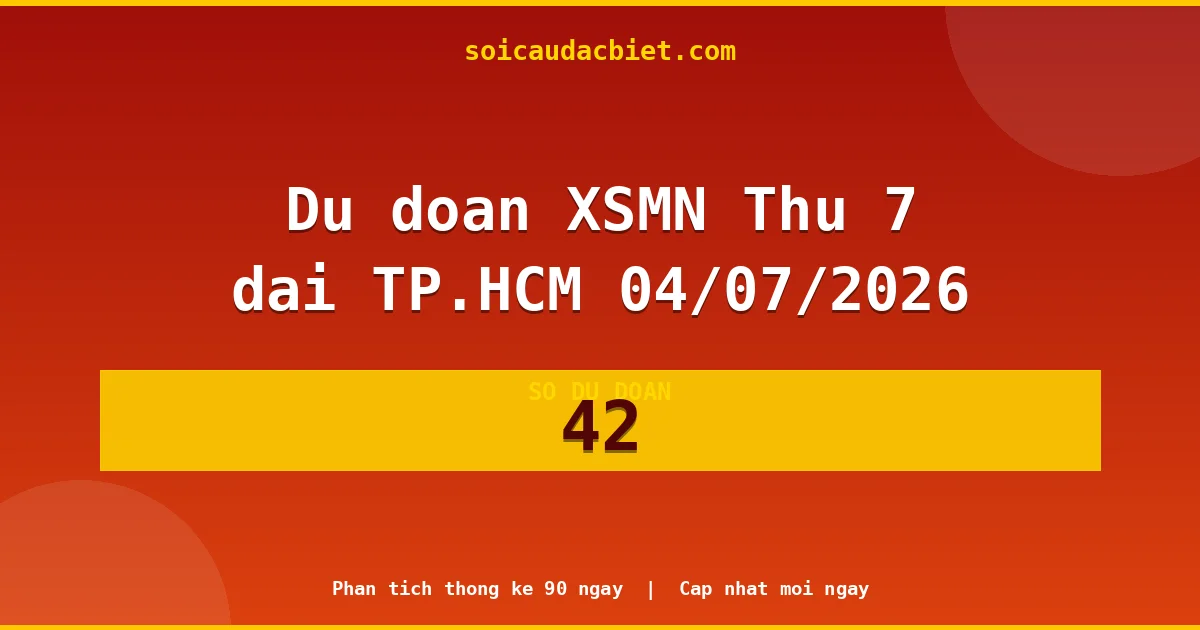 KQXS TP.HCM Thứ 7 04/07 — Kết quả xổ số TP.HCM hôm nay